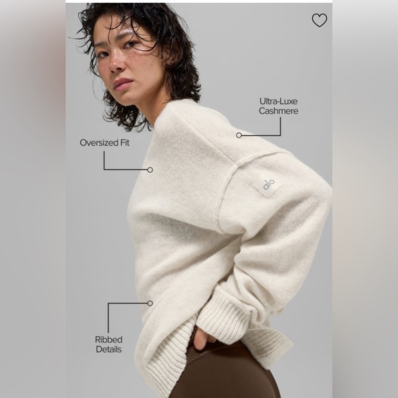 ALO Cashmere Crewneck Unisex Sweater NWT - Picture 2 of 9